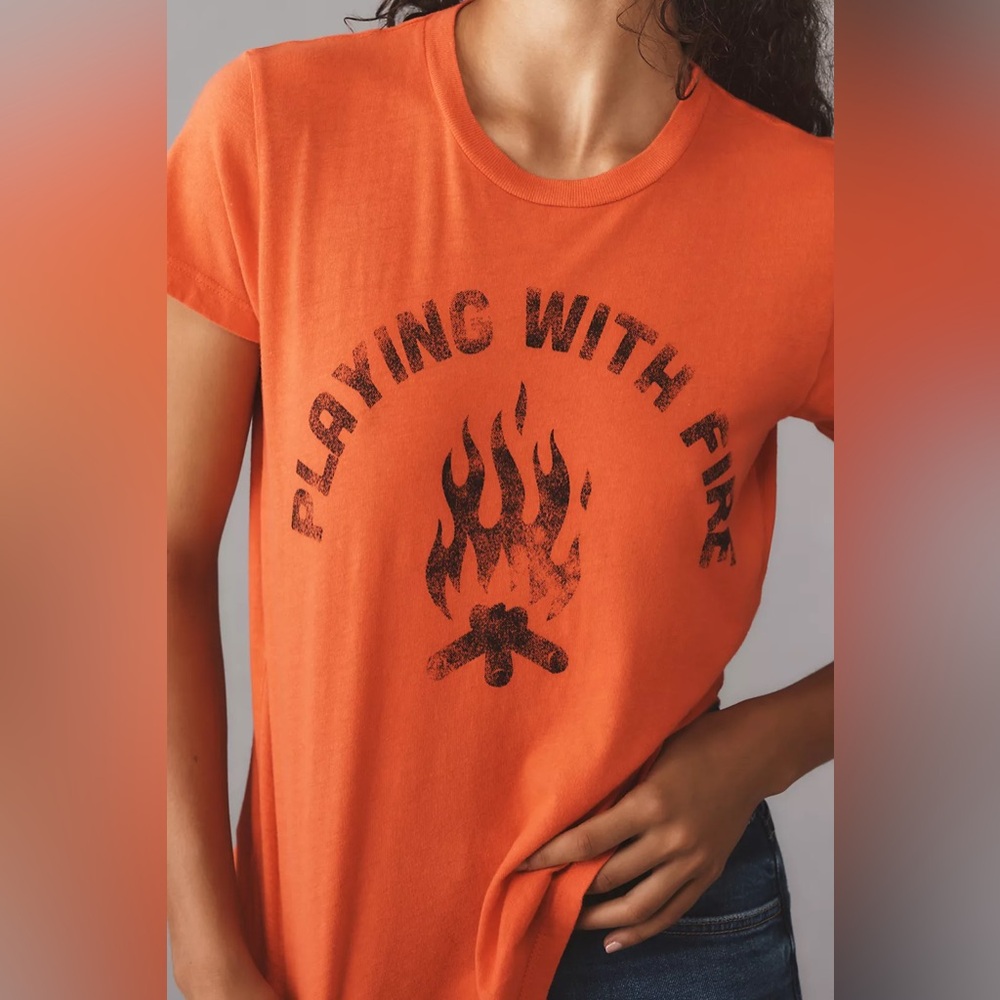 NWOT Mother Boxy Goodie Goodie Tee “Playing with Fire” - Picture 3 of 5